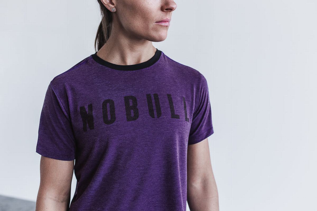 Nobull Boxy Women\'s T Shirts Purple | Australia (JP8327)